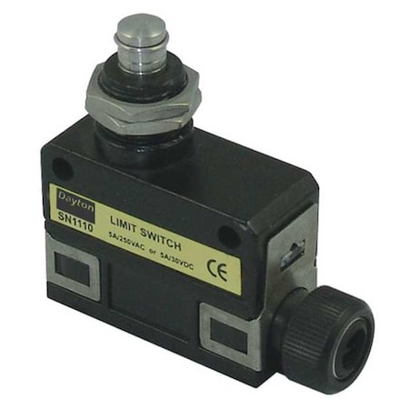 Dayton Limit Switch, Plunger, SPDT, 5A at 240V AC, Actuator Location: Top 13F515