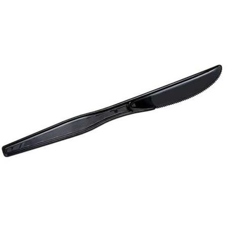 Dixie Disposable Knife, Black, Medium Weight, PK1000 KM517