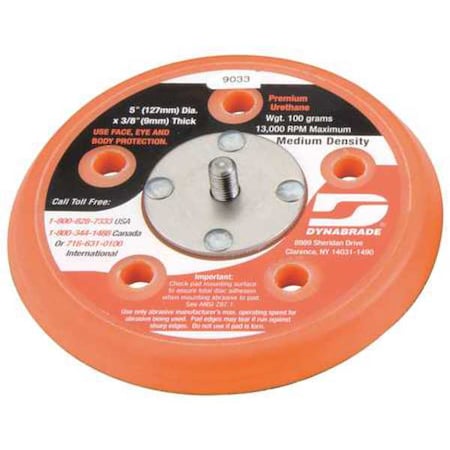 Dynabrade Disc Backup Pad, Adhesive/PSA, 5 Hole, 5dia 56104