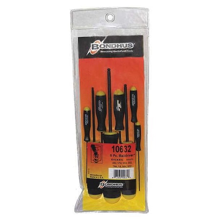 Bondhus Set 8 Ball End Screwdrivers 10632