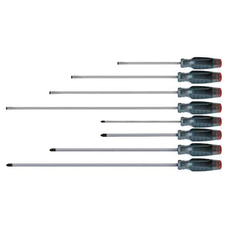 Proto Screwdriver Set, Slotted/Phillips, 8 Pc J1208SCL