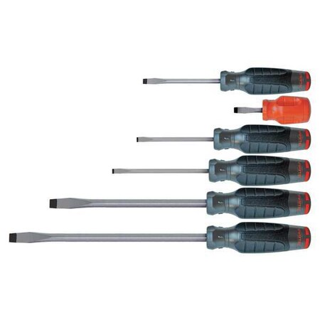 Proto Screwdriver Set, Slotted, 6 Pc J1206SRF