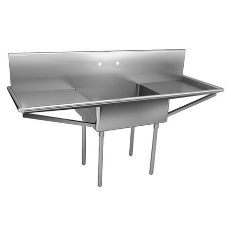 Just Manufacturing Scullery Sink 24 in x 24 in, 1, 2, Floor Mount, 304 Stainless steel NSFB124-24RL-2-J