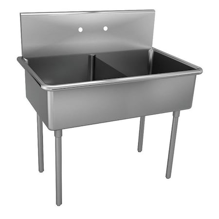 Just Manufacturing Scullery Sink 24 in x 24 in, 2, 2, Floor Mount, 304 Stainless steel NSFB248-2-J