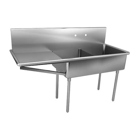 Just Manufacturing Scullery Sink 15 in x 24 in, 2, 2, Floor Mount, 304 Stainless steel NSFB230-24L-2-J