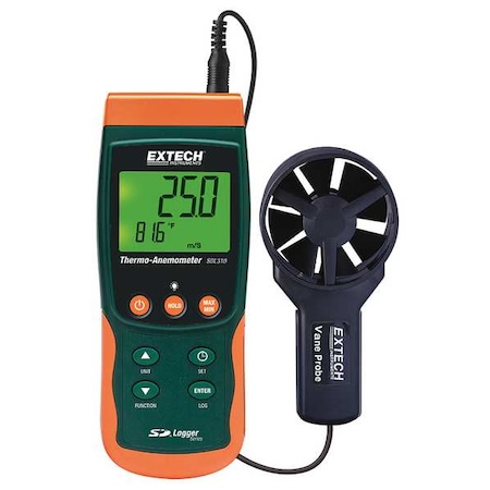 Extech Data Logging Anemometer, 80 to 4930 fpm SDL310