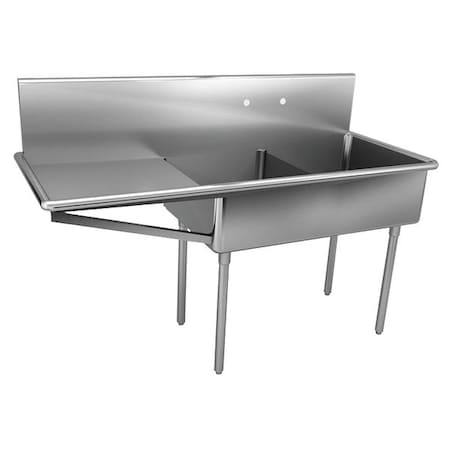 Just Manufacturing Scullery Sink 24 in x 24 in, 2, 2, Floor Mount, 304 Stainless steel NSFB248-24L-2-J
