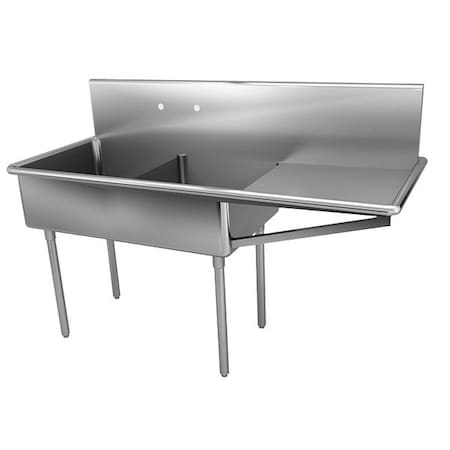 Just Manufacturing Scullery Sink 24 in x 24 in, 2, 2, Floor Mount, 304 Stainless steel NSFB248-24R-2-J