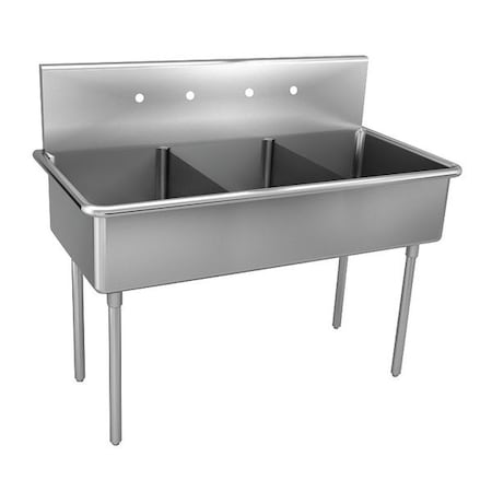 Just Manufacturing Scullery Sink 24 in x 24 in, 3, 4, Floor Mount, 304 Stainless steel NSFB372-2-2-J