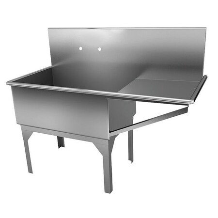 Just Manufacturing 27 in W x 61 1/2 in L x 51 in H, Floor Mount, 304 Stainless steel MN-62L-2