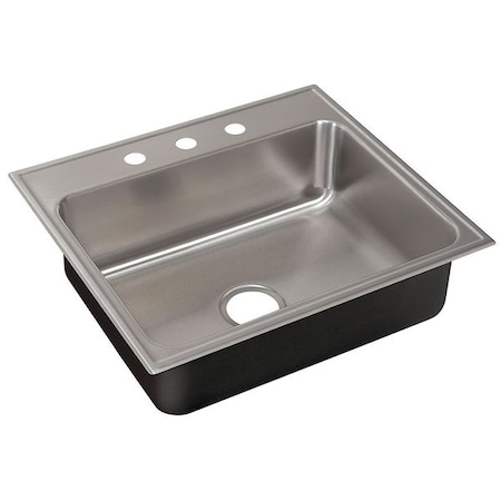 Just Manufacturing Drop-In Sink, 3 Hole, Stainless steel Finish SL-1921-A-GR-3-316