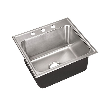 Just Manufacturing Drop-In Sink, 3 Hole, Stainless steel Finish SL17519A3-J