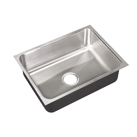 Just Manufacturing Undermount Sink, Undermount Mount, 0 Hole, 22" x 16", Stainless steel US1824A-J