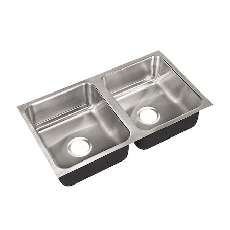 Just Manufacturing Undermount Sink, Undermount Mount, 0 Hole, 14" x 16", Stainless steel UD1832A-J