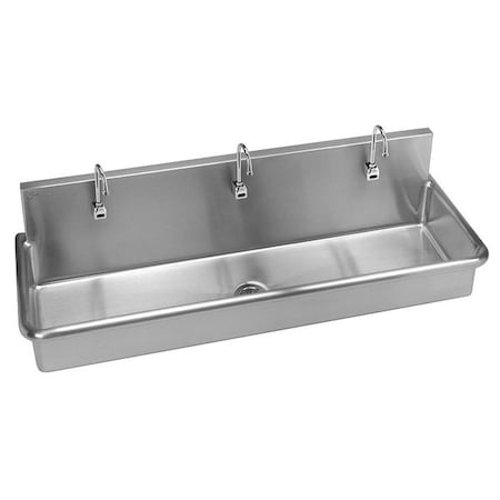Just Manufacturing Scrub Sink, With Faucet, 60 In. L, 20 In. W J6020S-J