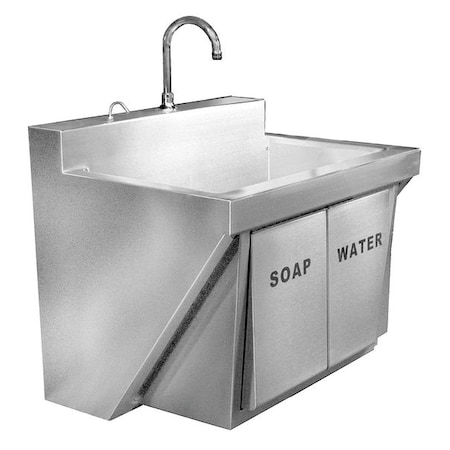 Just Manufacturing Scrub Sink 30 in x 17 1/2 in, 1, 1, Wall Mount, 304 Stainless steel JKS7701-NP-J