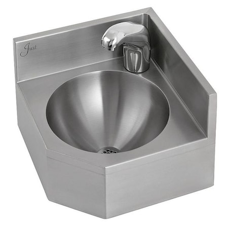 Just Manufacturing Corner Bathroom Sink, Wall, 12-3/4 In. L A35929-1-J
