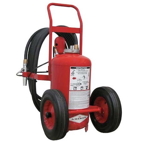 Amerex Wheeled Fire Extinguisher, 125 lb Capacity, Class ABC , UL Rating40A:240B:C , Monoammonium Phosphate 450