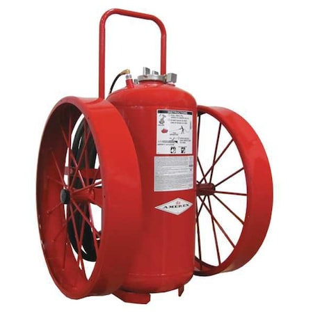 Amerex Wheeled Fire Extinguisher, 300 lb Capacity, Class ABC , UL Rating40A:320B:C , Monoammonium Phosphate 491