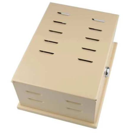 Zoro Select Universal Thermostat Guard, Tan, Metal, Inside Depth: 3 3/8 in 13J043