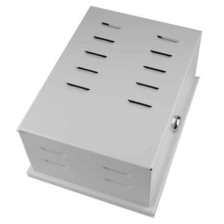 Zoro Select Universal Thermostat Guard, Off-White, Metal 13J050