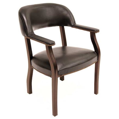 Regency Ivy League Traditional, Black Seat, Black Back, 24 W 25 L 31 H, Fixed, Wood, Metal, Vinyl Seat 9004BK