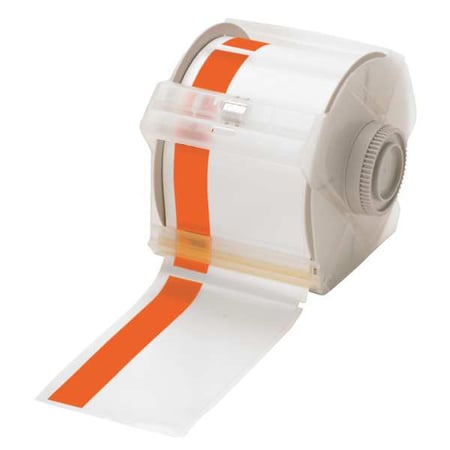 Brady Label Tape Cartridge, White/Orange, Labels/Roll: Continuous 113156