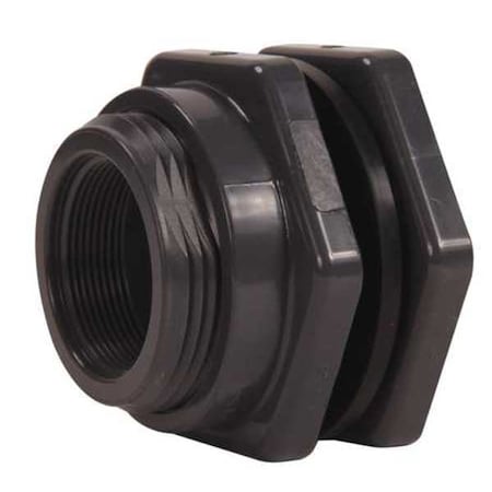 HAYWARD FLOW CONTROL Bulkhead Fitting, 2", PVC/EPDM, Socket x FPT BFAS1020CES