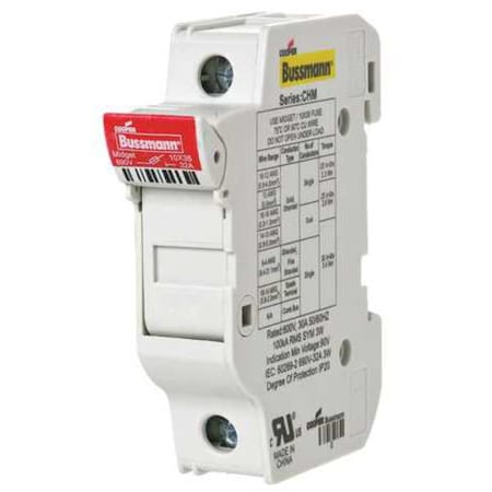 Eaton Bussmann Fuse Holder, 0 to 30A Amp Range, 600V AC/DC Volt Rating, 1 Poles, Clamp/Spade Lug CHM1DU