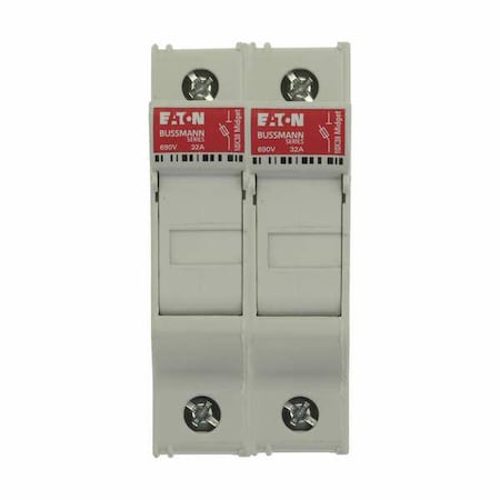 Eaton Bussmann Finger Safe Fuse Block, 0 to 30A Amp Range, 600V AC/DC Volt Rating, 2 Poles, Box Lug; Clamp CHM2DU