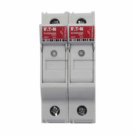 Eaton Bussmann Finger Safe Fuse Block, 0 to 30A Amp Range, 600V AC/DC Volt Rating, 2 Poles, Box Lug; Clamp CHM2DIU