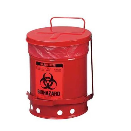 Justrite Biohazard Waste Container, 15 In. W 05910R