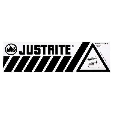 Justrite Label, 5 In. H, 17-1/2 In. W 29007