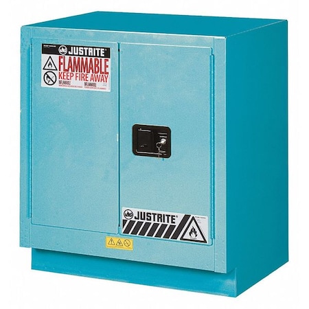 Justrite Corrosive Safety Cabinet, 19 gal, 1 Shelves, Steel, 30 in W x 35-3/4" H x 21-5/8 in D, Blue 8831022