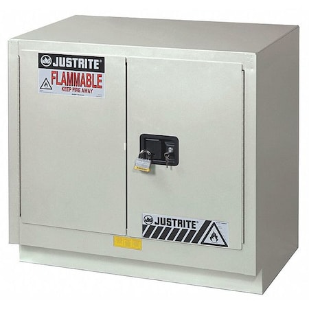 Justrite Flammable Liquid Safety Cabinet, 23 gal, 1 Shelves, Galvanized Steel, 36 in W x 35-3/4" H x 883607