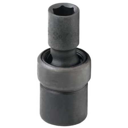 Sk Professional Tools 3/8 in Drive Impact Socket Standard Socket, Black Phosphate, Flex 19mm Size, 2-3/8" L 33369