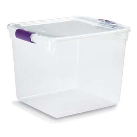 Homz Stackable Storage Tote W/ Lid, 7.7 gal, 16-1/4 in L x 13 in W x 12-1/8 in H, Clear, Polypropylene 3430GRPRCL.08