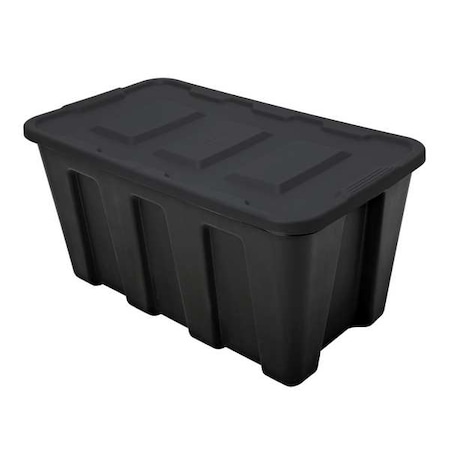 Durabilt Stackable Storage Tote W/ Lid, 34 gal, 32-1/2 in L x 16-3/4 in W x 18-1/2 in H, Black 6934GRBBK.04