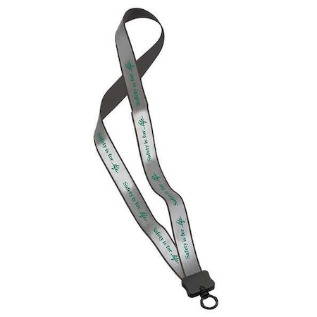 Quality Resource Group Lanyard, 16 in, Gray, Green 23GLYSL
