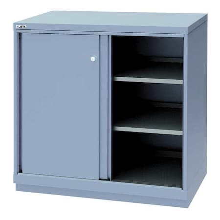 Lista Shelving Base Storage Cabinet, 41-3/4 in H, 40-1/4 in W, 28-1/2 in D, No Handle, Keyed, Gray XSHSSD0900/LG