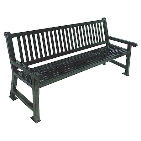 Ultrasite Outdoor Bench, 72 in. H, 27 in. W, Black 922-S6-Black
