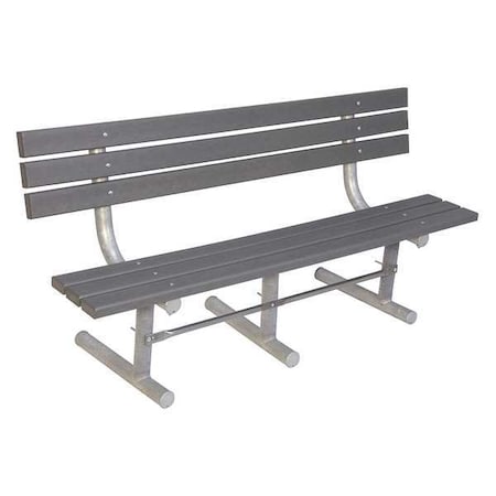 Ultrasite Outdoor Bench, 96 in. L, Gray, Recycled Plastic g940P-GRY8