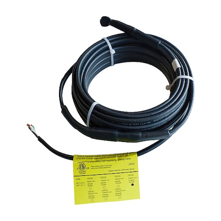 Zoro Select Electric Heating Cable, 240VAC, 24 ft Length, Waterproof, SJTW 13R099