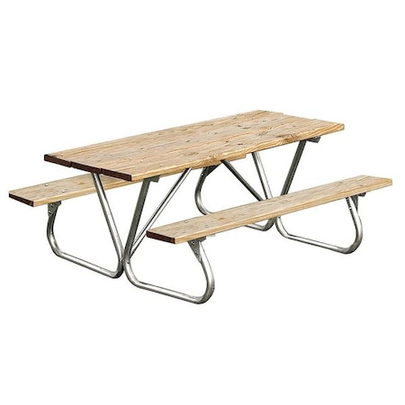 Ultrasite Rectangle Picnic Table, Woodtone, Pressure Treated Wood, 72 in L, 30-1/4 in H Overall Plank gBT158-PT6