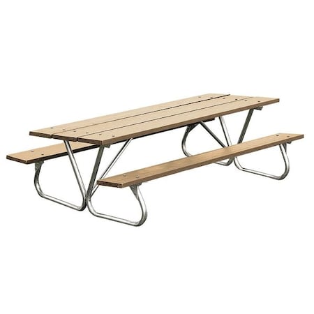 Ultrasite Rectangle Picnic Table, Cedar, Vandal Resistant Resinwood, 96 in L, 31-5/8 in H Overall Plank PB 8CEDGFPIC