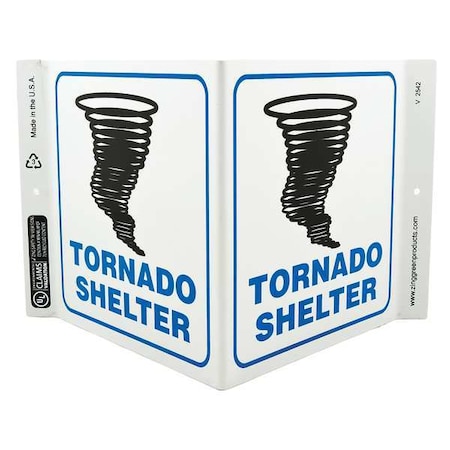 Zing Tornado Shelter, Plastic, 7 in x 12 in, V-Shaped, With Mounting Holes 2542