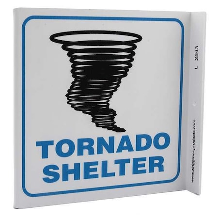 Zing Tornado Shelter, Plastic, 7 in x 7 in, With Mounting Holes, L-Shaped 2543