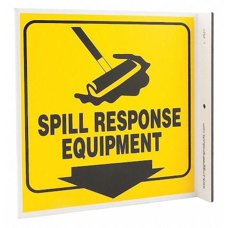 Zing Spill Response Sign, L-Shape, Plastic, 2531 2531