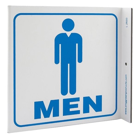 Zing Restroom Sign, Men L-Shape, Plastic, 2533 2533