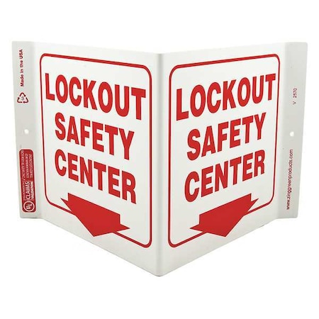 Zing Lockout Sign, 7 in Height, 12 in Width, Plastic, V-Shaped, English 2570